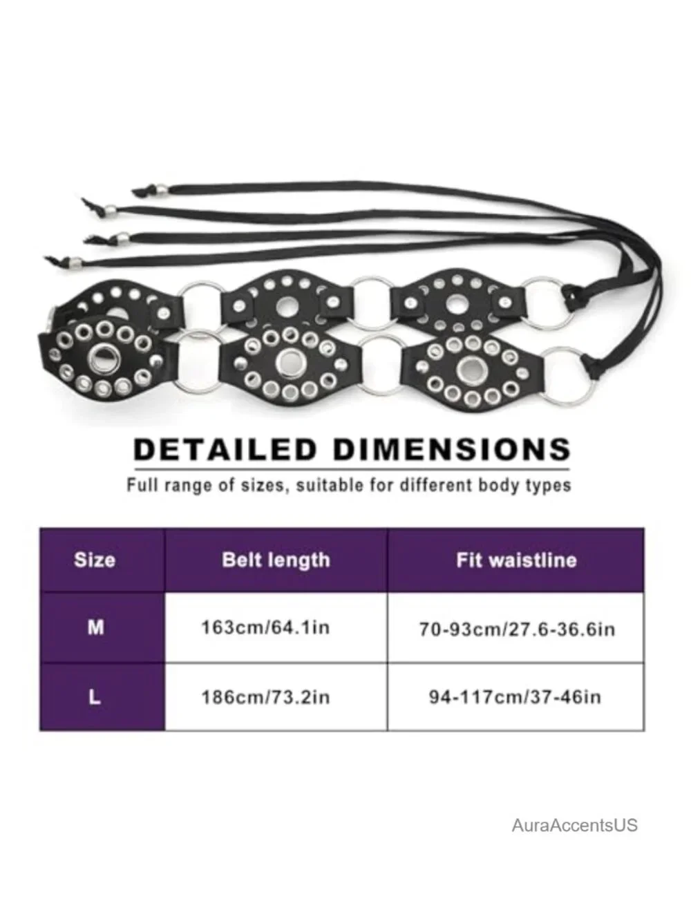 PU Leather Knotted Waist Belt with Rivets and Tassels for Dresses